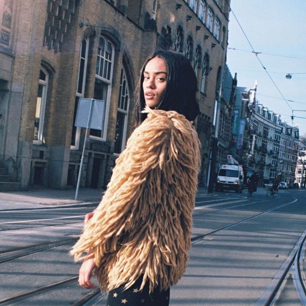 LOVERS AND DRIFTERS CAMEL SHAG JACKET